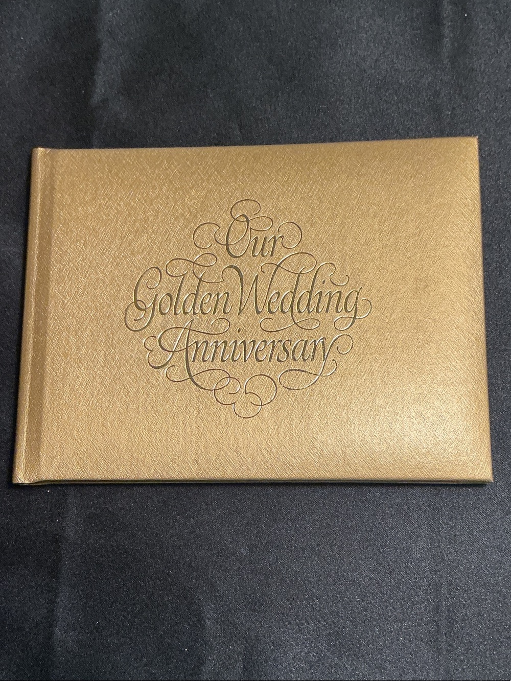Vintage Keepsake Golden Wedding Anniversary Guest Book - Gold in original box